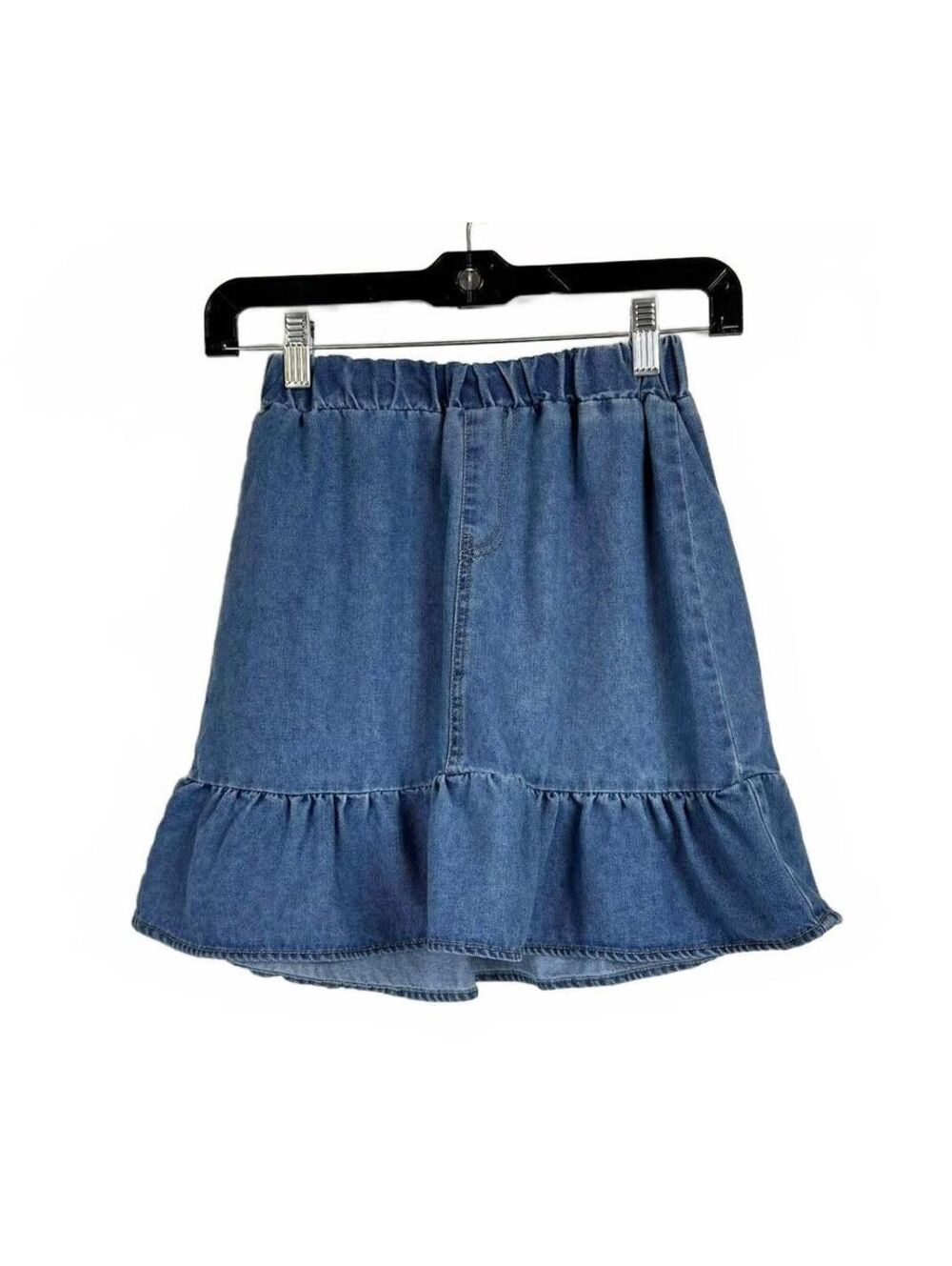 Shein Blue Denim Knee-Length Skirt Girl's Size 10Y